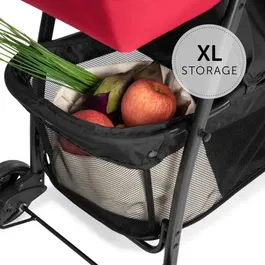 Hauck Sport - Poussette canne pliable inclinable ultra légère 5,9 kg - Noir/Rouge - Harnais 5 points, arceau, panier XL - Pour enfants jusqu'à 15 kg