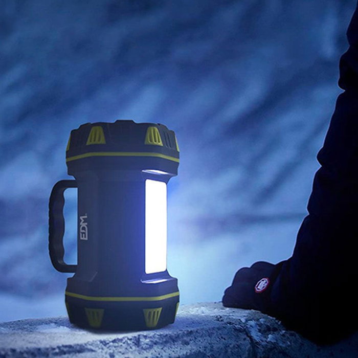 Edm Lampe Torche LED Titan Guard Rechargeable 3 Points de Lumière 5W 2W 3W 420lm USB Autonomie 17h