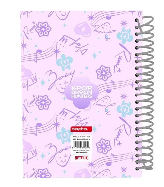 Safta Bloc-notes A5 Chibi K-Pop Demon Hunters avec couverture PP et 4 séparateurs