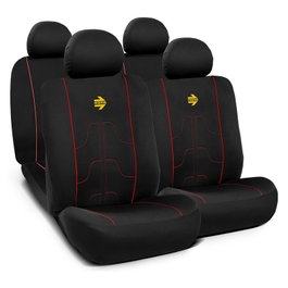MOMO MOMLSC021BR Ensemble Complet De Couvre-Sieges Voiture 11 Pieces Noir Et Rouge