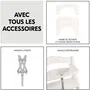 Hauck Chaise haute évolutive BETA+ en bois FSC, de 6 mois à 90 kg, blanc - Harnais 5 points, roulettes et plateau amovible