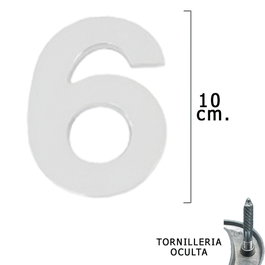 WOLFPACK LINEA PROFESIONAL Chiffre 6 argenté mat 10 cm