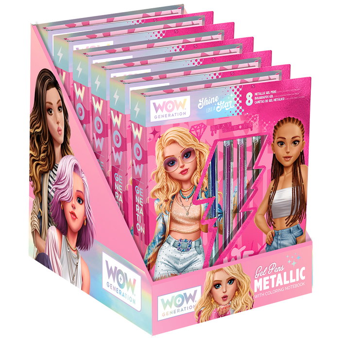 Wow Generation Bloc de Coloriage avec 8 Stylos Gel Métalliques - Réf. Wow00143 - Enfant à partir de 3 ans