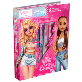 Wow Generation Bloc de Coloriage avec 8 Stylos Gel Métalliques - Réf. Wow00143 - Enfant à partir de 3 ans