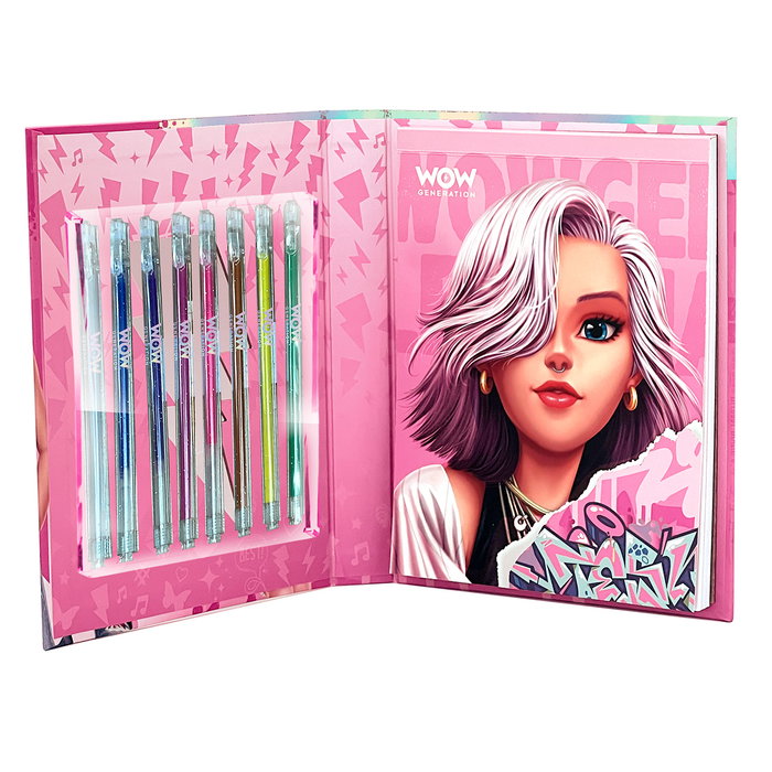 Wow Generation Bloc de Coloriage avec 8 Stylos Gel Métalliques - Réf. Wow00143 - Enfant à partir de 3 ans