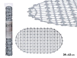 BERILO Tapis de douche antidérapant Gris 34x63cm