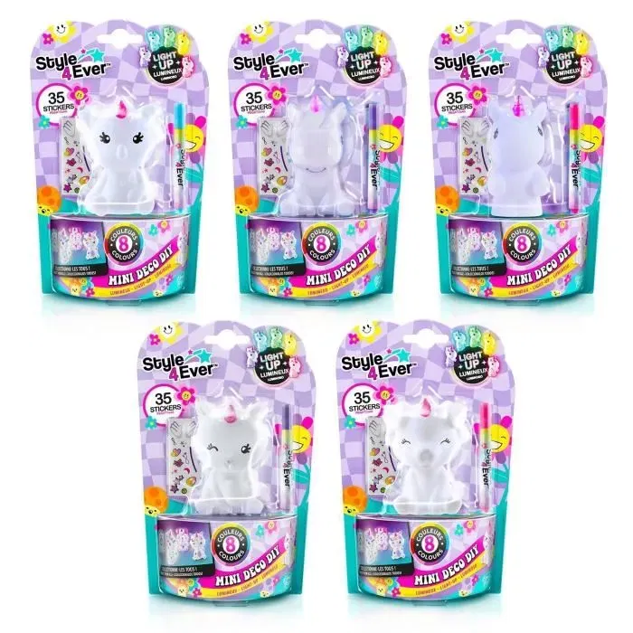 Canal Toys OFG 267 - Mini Figurine Lumineuse à Décorer DIY pour Enfant, Stickers et Strass, Lampe Multicolore Douce - Licorne, Dinosaure, Chat, Panda Canal Toys OFG 267 - Mini Figurine Lumineuse à Décorer DIY pour Enfant, Stickers et Strass, Lampe Multicolore Douce - Licorne, Dinosaure, Chat, Panda
