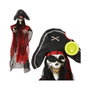 BigBuy Carnival Décoration suspendue Squelette pirate avec lumière et son 120cm
