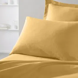 Today Essential - Taie d'oreiller 50 x 70+5 cm - 100% Coton uni - Couleur Ocre