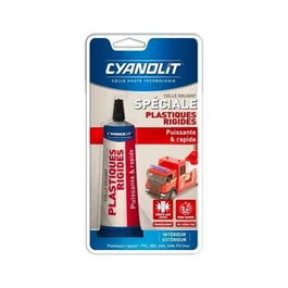Cyanolit CYANOLIT - Colle spéciale plastiques haute performance pour PE, PP, PVC, ABS, fixation forte, métal, bois, verre, céramique, transparente, tube 20g