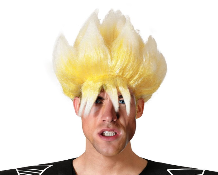 Perruque Blonde Pointue pour Costume de Guerrier Galactique et Cosplay Perruque Blonde Pointue pour Costume de Guerrier Galactique et Cosplay