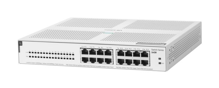 Aruba Instant On Switch 1430 16 ports Gigabit PoE+ 124W - Commutateur réseau non géré pour petites entreprises avec alimentation par Ethernet