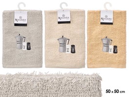 KINVARA Lot de 24 paillons pour cafetières 50x50cm Beige + Blanco