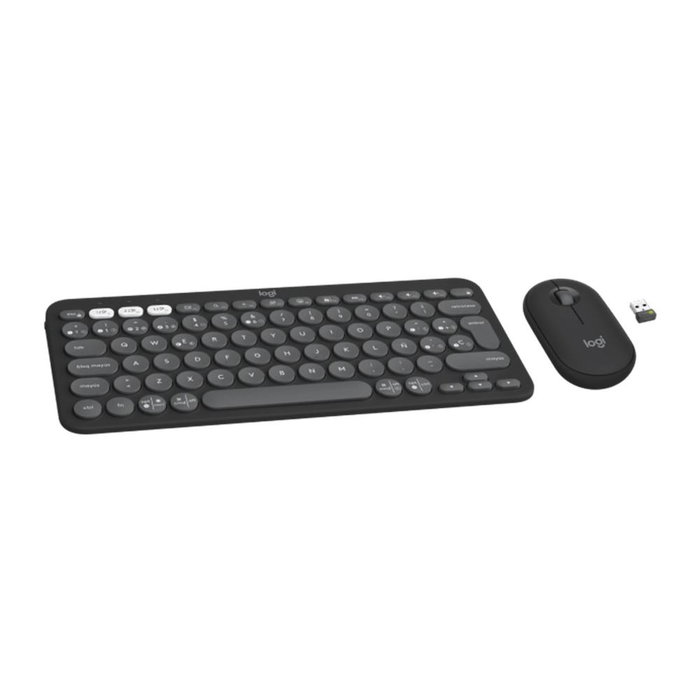 Logitech Pebble 2 Combo Inalámbrico Noir – Clavier et Souris Silencieux, Bluetooth, Recyclé, Autonomie 36 Mois