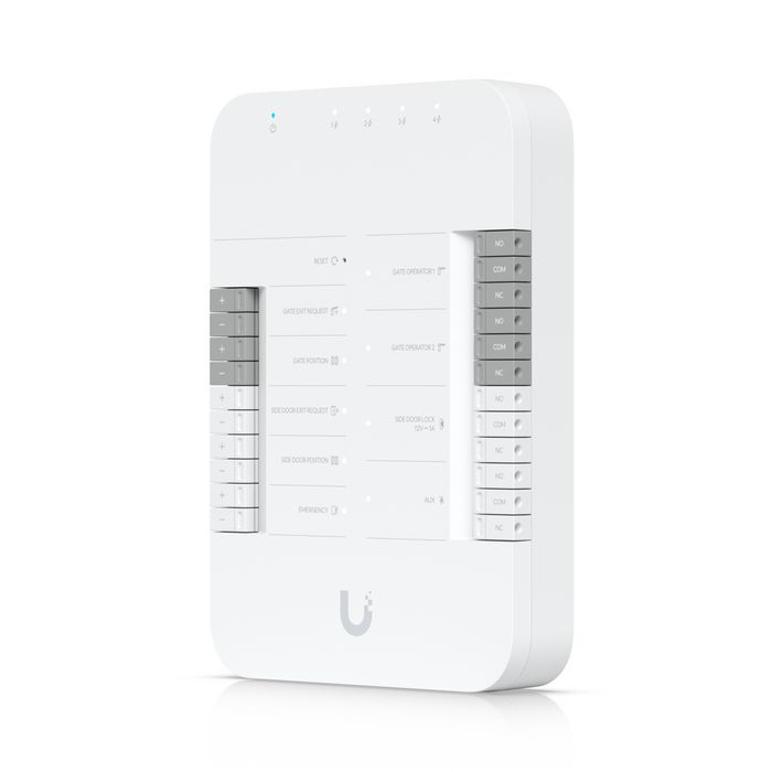 Ubiquiti Hub de contrôle d'accès avec 5 ports RJ-45 PoE++, interfaces pour opérateurs de portail, serrure et sirène