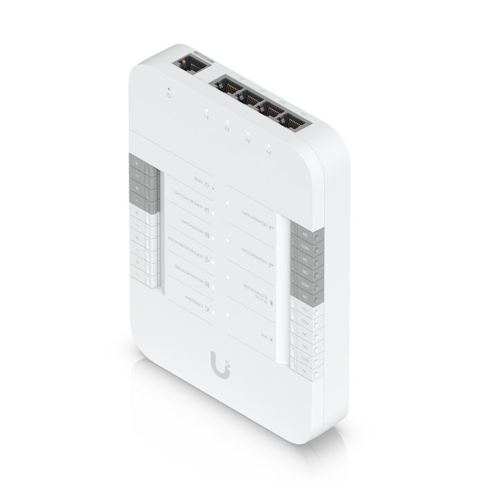Ubiquiti Hub de contrôle d'accès avec 5 ports RJ-45 PoE++, interfaces pour opérateurs de portail, serrure et sirène