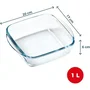 Pyrex 1450141 Plat en verre borosilicate pour air fryer, résistant à la chaleur, lave-vaisselle, 20 x 17 cm, carré, cuisson et service