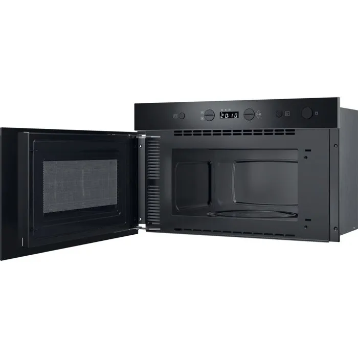 Hotpoint HAMK11B Micro-ondes Encastrable Noir 22 Litres avec Fonction Vapeur et Plateau Tournant - 59.5 x 32 x 38.2 cm