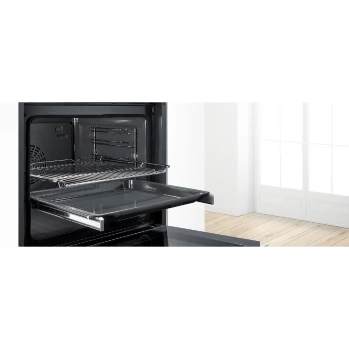Bosch HEZ538000 Rail télescopique Cliprail 1 niveau pour four, en inox, compatible fours standards 60 cm et compacts 45 cm
