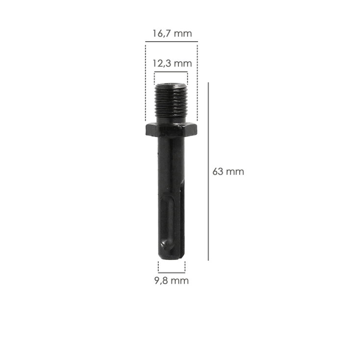 WOLFPACK LINEA PROFESIONAL Adaptateur de marteau SDS Plus vers mandrin 1/2 pouce 13 mm
