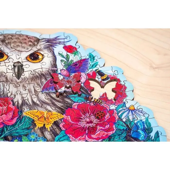 Ravensburger Puzzle en Bois 150 Pièces - Hibou Floral avec 15 Figurines Whimsies, À Partir de 10 Ans, Réf. 17511 Ravensburger Puzzle en Bois 150 Pièces - Hibou Floral avec 15 Figurines Whimsies, À Partir de 10 Ans, Réf. 17511