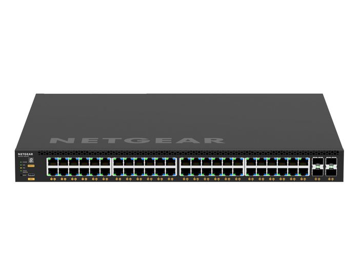 Netgear M4350 Switch PoE+ Gigabit 48 Ports, 4 Ports SFP+ 10G, 550W Netgear M4350 Switch PoE+ Gigabit 48 Ports, 4 Ports SFP+ 10G, 550W