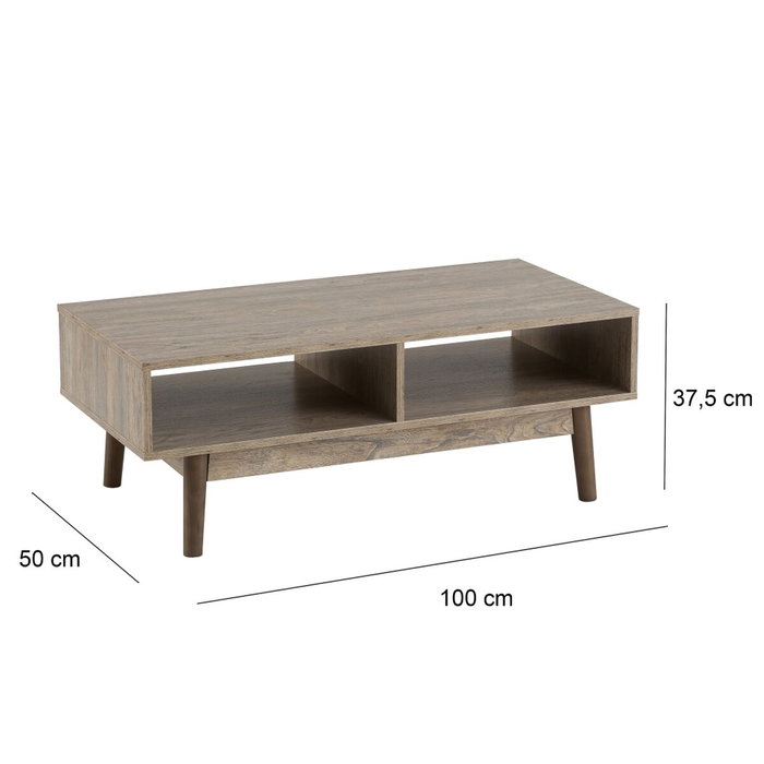 BigBuy Home Table Basse Naturel 100 x 50 x 37,5 cm