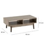 BigBuy Home Table Basse Naturel 100 x 50 x 37,5 cm
