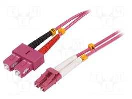 LOGILINK Patch cord en fibre optique OM4 LC/UPC,SC/UPC 10m rose