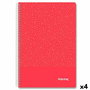 Cahier Imprex Rouge Feuille 80 Volets (4 Unités)
