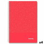 Cahier Imprex Rouge Feuille 80 Volets (4 Unités)