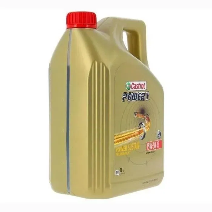 Castrol Power 1 4T 15W-50 - Huile moteur moto 4 temps - 4 Litres - Grade SAE 15W-50 - Technologie Power Sustain - API SN, JASO MA2 Castrol Power 1 4T 15W-50 - Huile moteur moto 4 temps - 4 Litres - Grade SAE 15W-50 - Technologie Power Sustain - API SN, JASO MA2