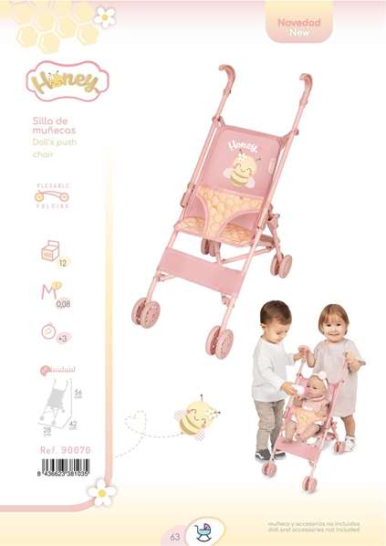 DECUEVAS Chaise de Poupée Pliable Honey