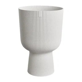 Elho Pot de fleurs Vibes Fold Coupe Blanc - Design intérieur rond - Plastique 100% recyclé - Ø 29.5 x H 45 cm - Facile d'entretien et durable