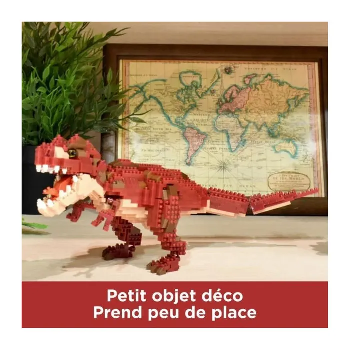 Nanoblock NANOBLOCK - Kit de Construction Figurine Dinosaure en Briques - Tyrannosaurus Rex Deluxe - 850 Pièces - À Partir de 12 Ans