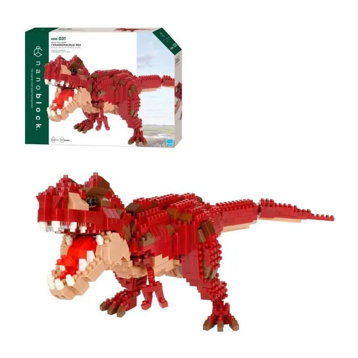 Nanoblock NANOBLOCK - Kit de Construction Figurine Dinosaure en Briques - Tyrannosaurus Rex Deluxe - 850 Pièces - À Partir de 12 Ans