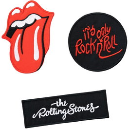 ERIK Set de 3 Patches Rolling Stones en Polyester - Patchs à Coudre ou à Coller