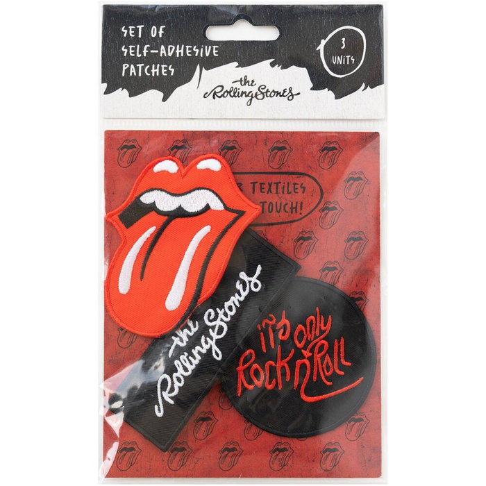 ERIK Set de 3 Patches Rolling Stones en Polyester - Patchs à Coudre ou à Coller