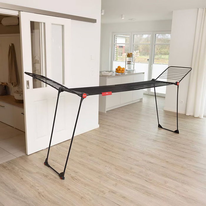 Corde à linge Vileda infinity flex ultimate Noir mat Acier 304 x 56 x 128 cm 30 m Extensible