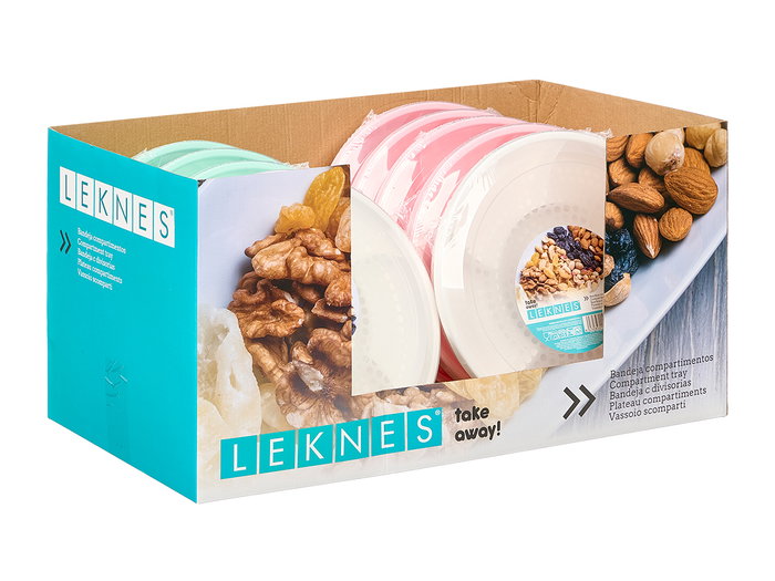 Leknes Bandeja compartiments hermétique assorti couleurs blanc rose vert 29.5x5x28 cm (Set de 24) Leknes Bandeja compartiments hermétique assorti couleurs blanc rose vert 29.5x5x28 cm (Set de 24)