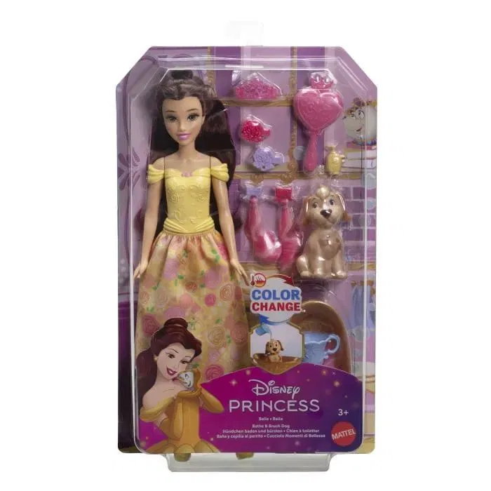 Disney Princess Coffret Poupée Belle et son chien à toiletter - avec baignoire et accessoires - Réf. JFC42 Disney Princess Coffret Poupée Belle et son chien à toiletter - avec baignoire et accessoires - Réf. JFC42