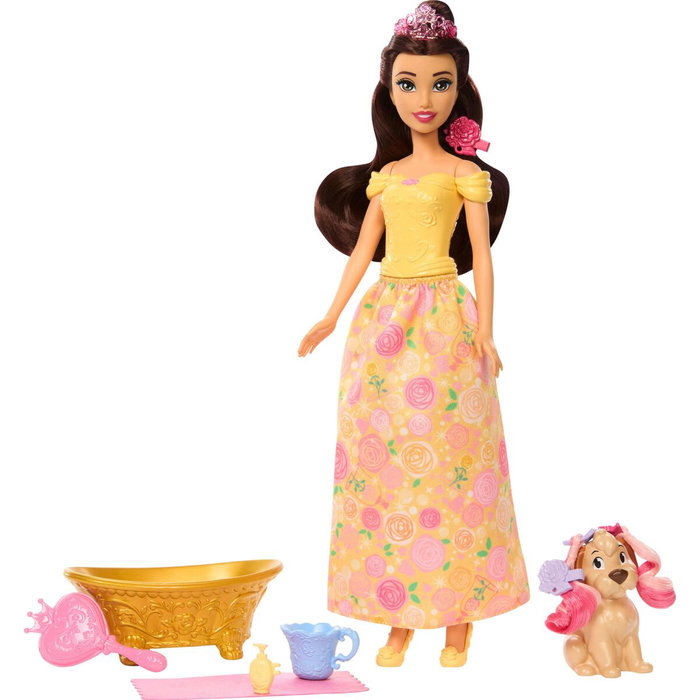 Disney Princesses Coffret Princesse Belle et son chien à toiletter avec baignoire Disney Princesses Coffret Princesse Belle et son chien à toiletter avec baignoire