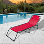 Marbueno Pack de 2 Tumbonas Pliables Acier Coussin Jardin Piscine 190x58x27 cm Rouge MARBUENO SUMMER 10000X2