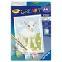 Ravensburger 12023215 Kit CreArt Kids Peinture par Numéros - Mouton, Mini Tableau 8x12cm avec Cadre, 5 Peintures, Pinceau - Dès 7 Ans