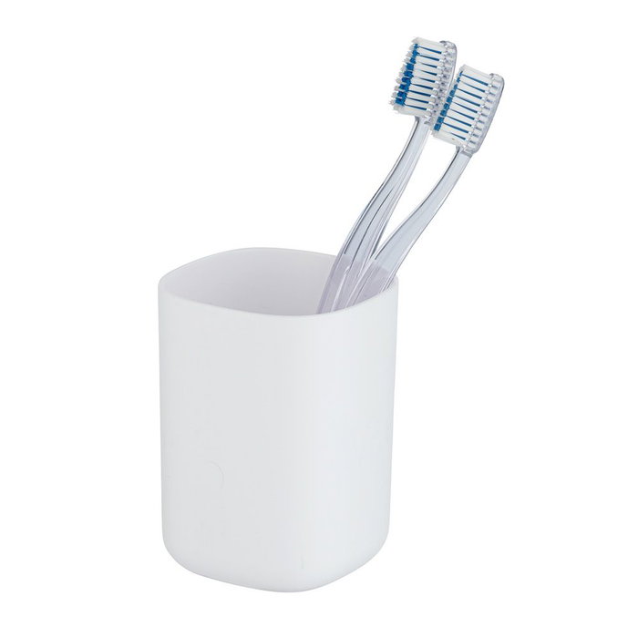 Wenko 24828100 Verre à brosse à dents Davos blanc mat Ø 7,7 x 10,5 cm