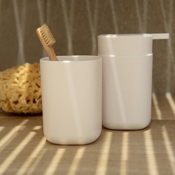 Wenko 24828100 Verre à brosse à dents Davos blanc mat Ø 7,7 x 10,5 cm