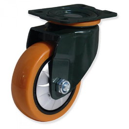 Gayne Roue pivotante avec plaque PU 100mm