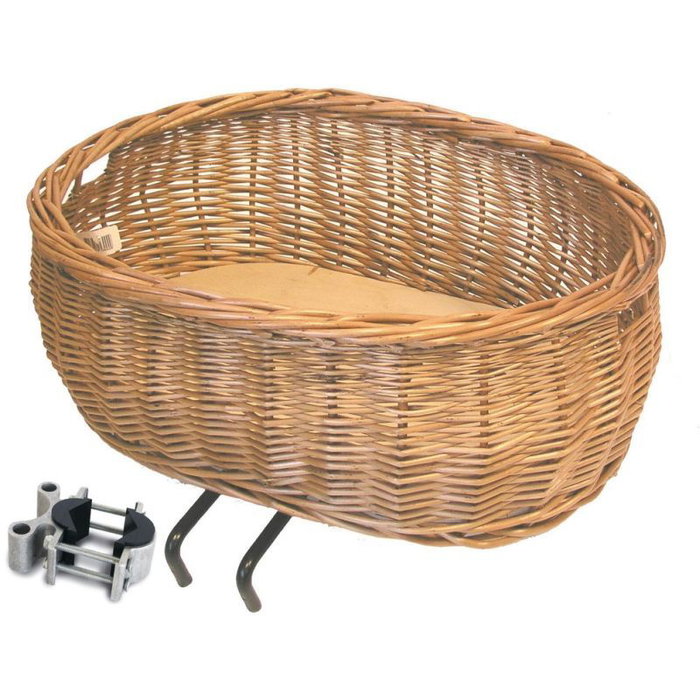 Basil Pluto Panier avant pour animaux en osier oval avec coussin et adaptateur 30-50mm, extractible, charge max 15kg Basil Pluto Panier avant pour animaux en osier oval avec coussin et adaptateur 30-50mm, extractible, charge max 15kg