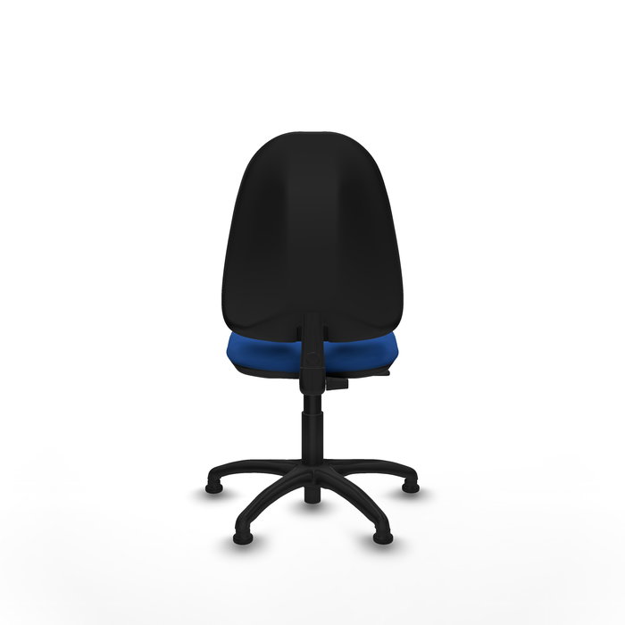 Chaise Algarra Contact permament de base Cuir écologique Bleu Structure polyamide noire Sans accoudoirs Sans appui-tête Patins de chaises