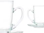 Vivalto Tasse Café au Lait Verre 200 ml avec Soucoupe Transparente 12 cm (Set de 24)